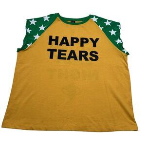 iHP Happy Tears Muscle Tee in Yellow Green